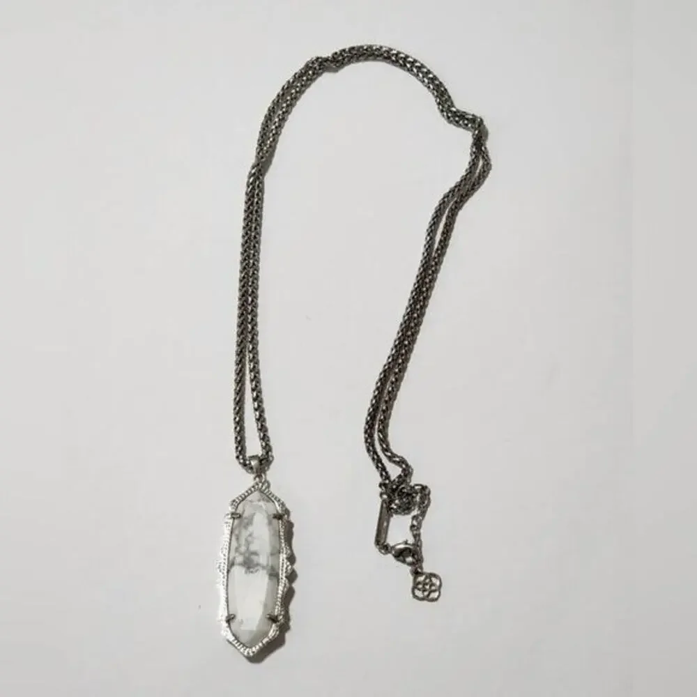 Kendra‎ scott Frences silver and Howlite necklace